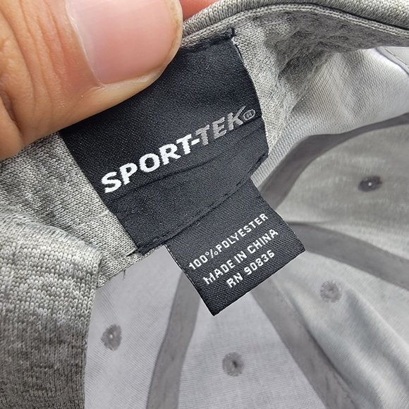 Sport Tek White Cap Gray Golf Hat Adjustable Lightweight Outdoors Casual - Picture 8 of 9